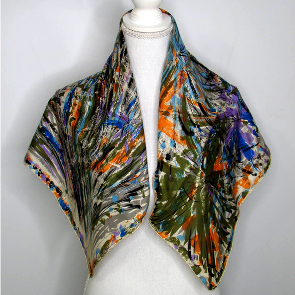 Soie Accessories - Vintage Soie Made In France 100% Silk Scarf